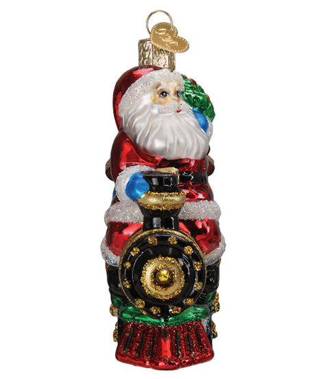 Santa On Locomotive Ornament