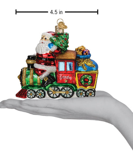 Santa On Locomotive Ornament