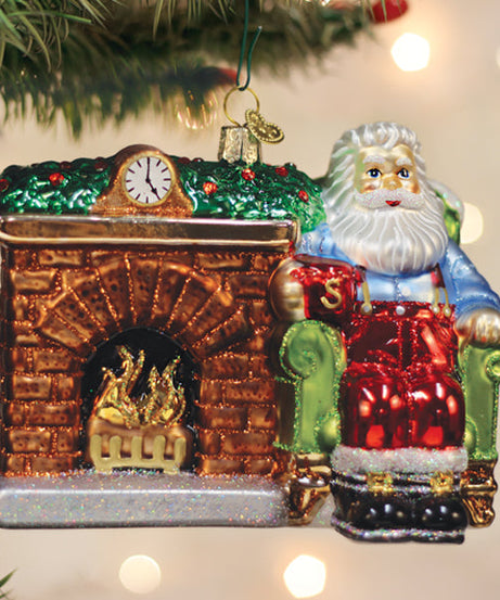 Santa At Hearth Ornament