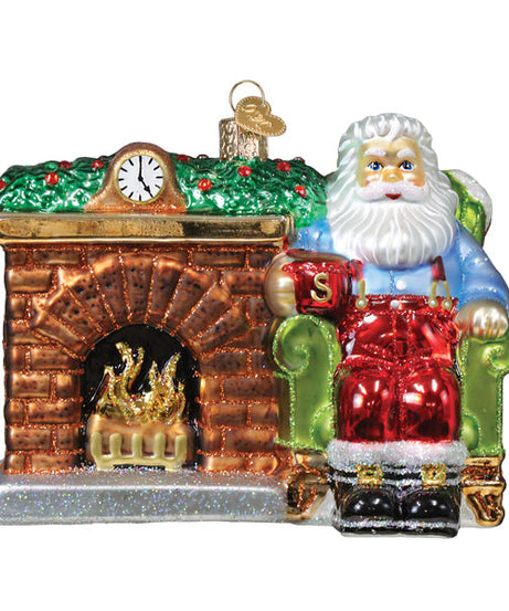 Santa At Hearth Ornament