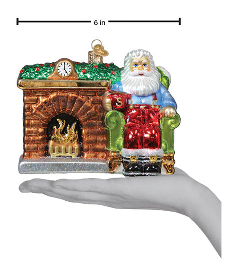 Santa At Hearth Ornament