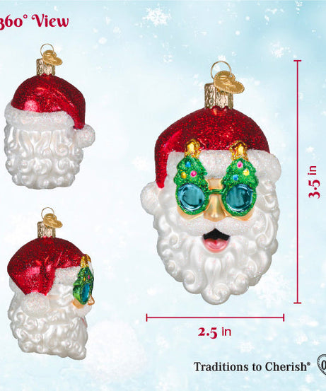 Christmas Tree Shades Santa Ornament