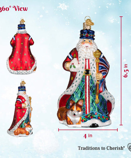 United Kingdom Santa Ornament