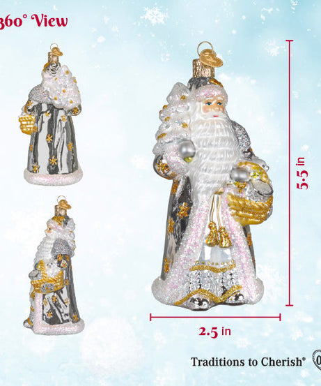 Sterling Santa Ornament