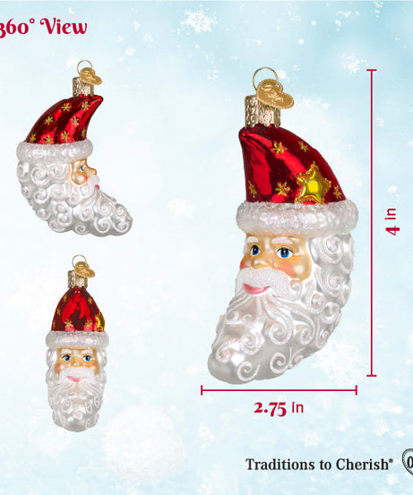 Santa Moon Face Ornament