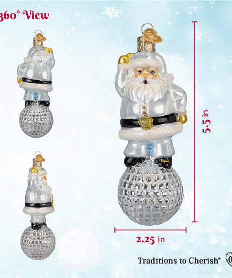 Disco Fever Santa Ornament