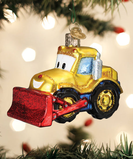Bright-eyed Bulldozer Ornament