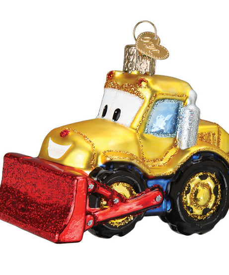 Bright-eyed Bulldozer Ornament