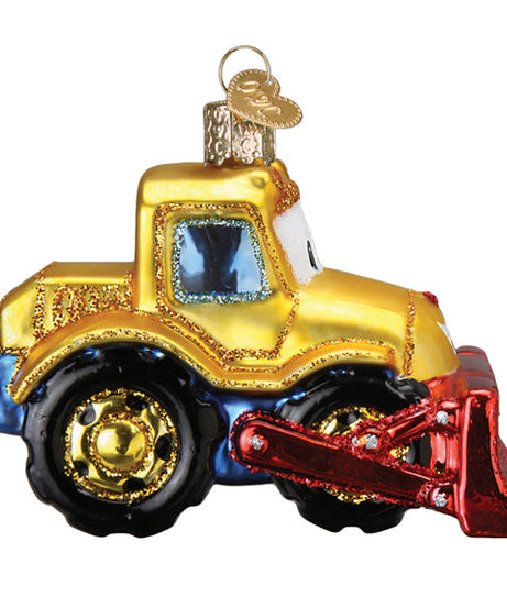 Bright-eyed Bulldozer Ornament
