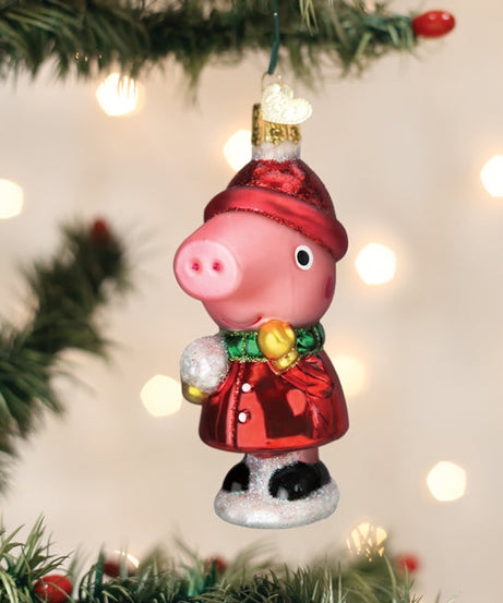 Peppa Pig With Snowball Ornament - Grazingbelles