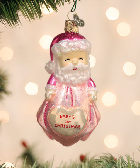Baby Girl's 1st Santa Lovey Ornament
