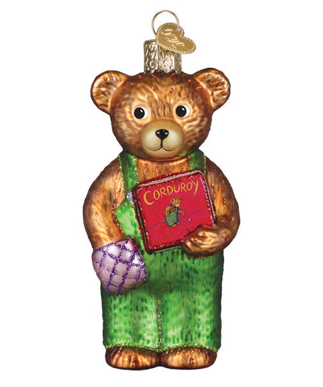 Corduroy Holding Book Ornament