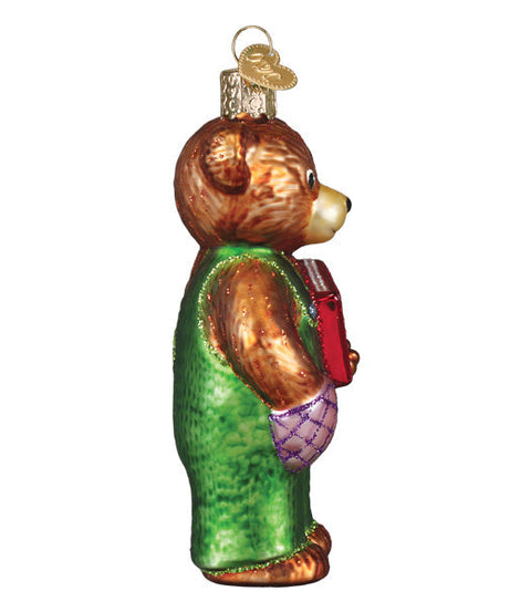 Corduroy Holding Book Ornament