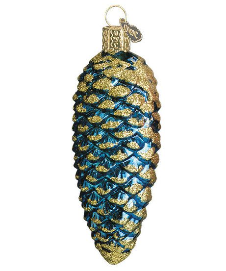 Blue Shimmering Cone Ornament