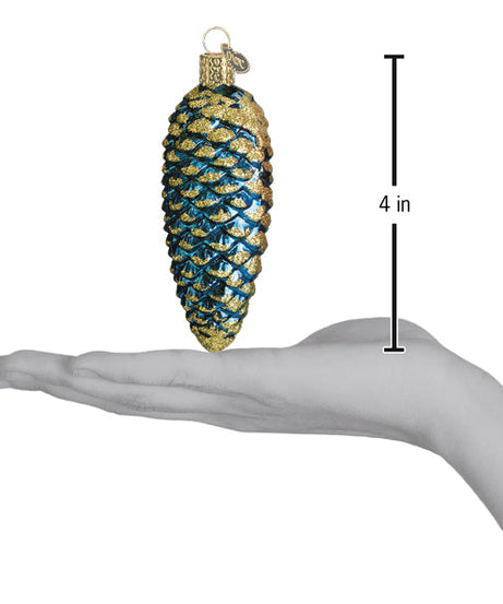 Blue Shimmering Cone Ornament