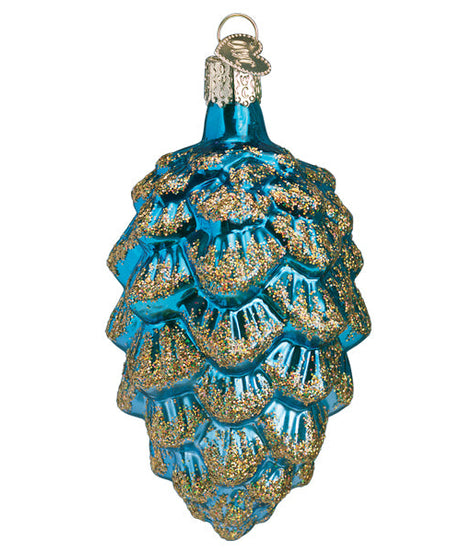 Blue Ponderosa Pine Cone Ornament