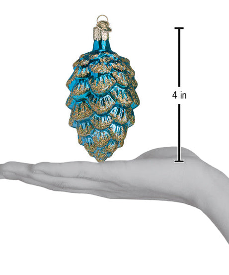 Blue Ponderosa Pine Cone Ornament