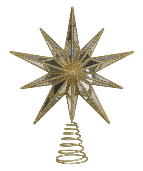 12" Gold Double-Sided Mirrored Star Tree Topper - Grazingbelles