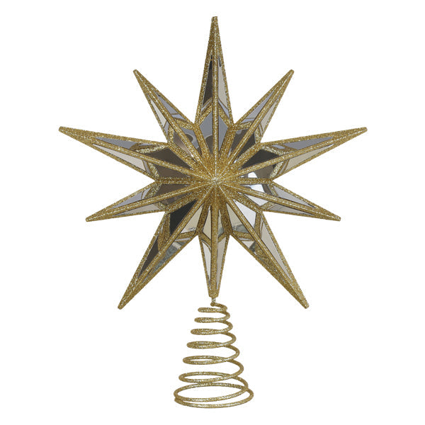 12" Gold Double-Sided Mirrored Star Tree Topper - Grazingbelles