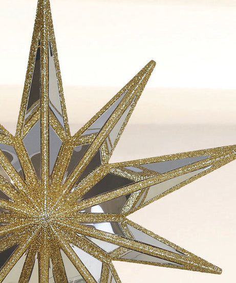 12" Gold Double-Sided Mirrored Star Tree Topper - Grazingbelles
