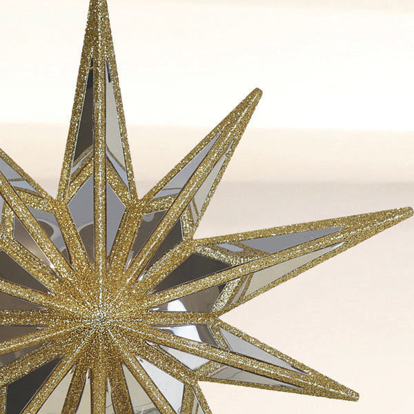 12" Gold Double-Sided Mirrored Star Tree Topper - Grazingbelles