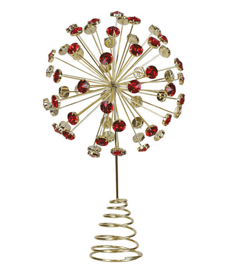 12" Red Crystal Burst Tree Topper
