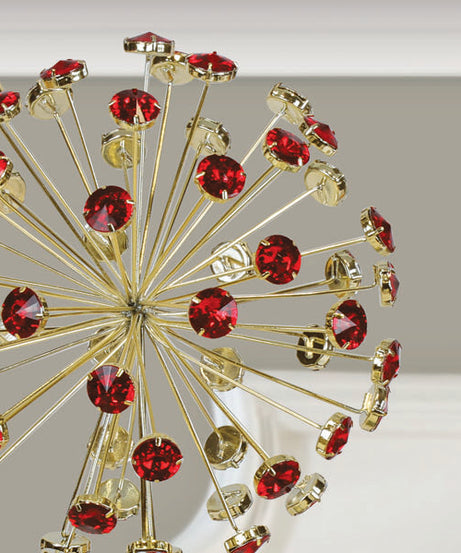 12" Red Crystal Burst Tree Topper