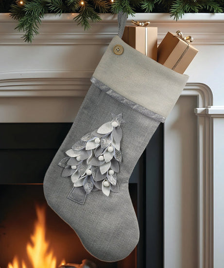 Elegant Stocking With Tree Motif