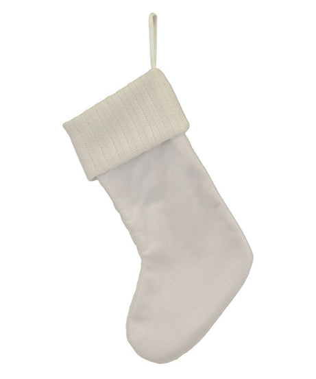 White Plush Cable Knit Stocking