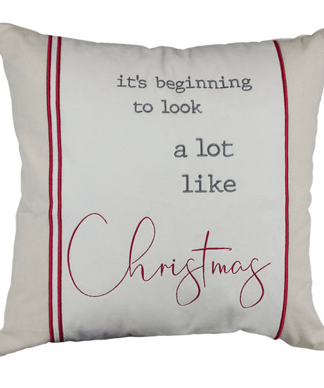 18" It's Beginning to Look a Lot Like Christmas Square Pillow