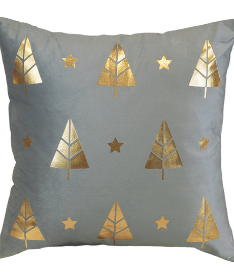 18" Gold Tree Motif Square Pillow