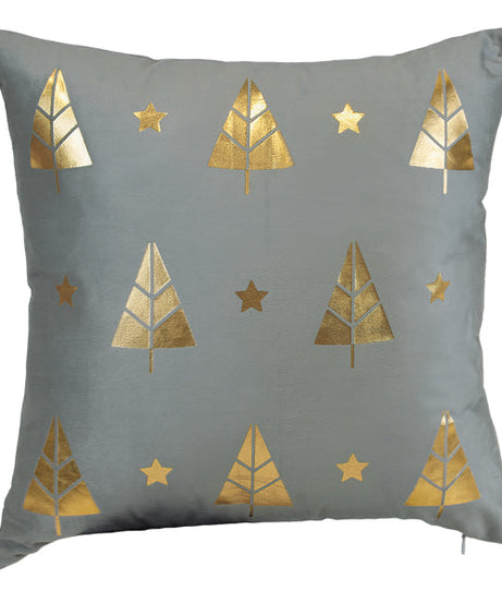 18" Gold Tree Motif Square Pillow