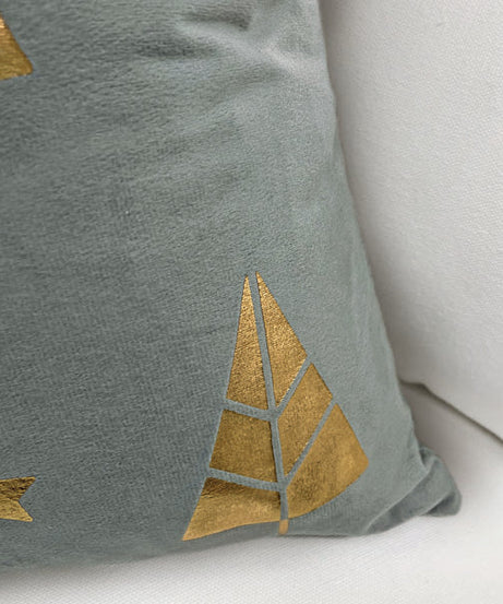 18" Gold Tree Motif Square Pillow