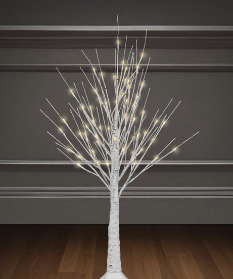 3' Lit Winter White Birch Tree