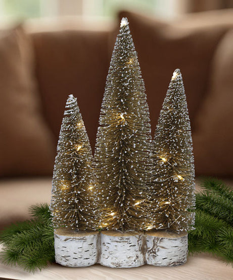 Lit Gold Tree Trio