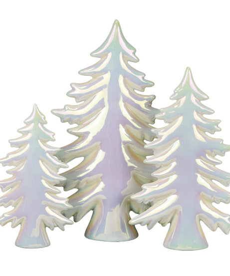 Iridescent Ceramic Trees Set