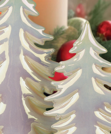 Iridescent Ceramic Trees Set