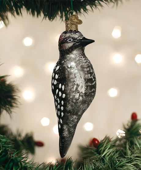 Vintage Hairy Woodpecker Ornament