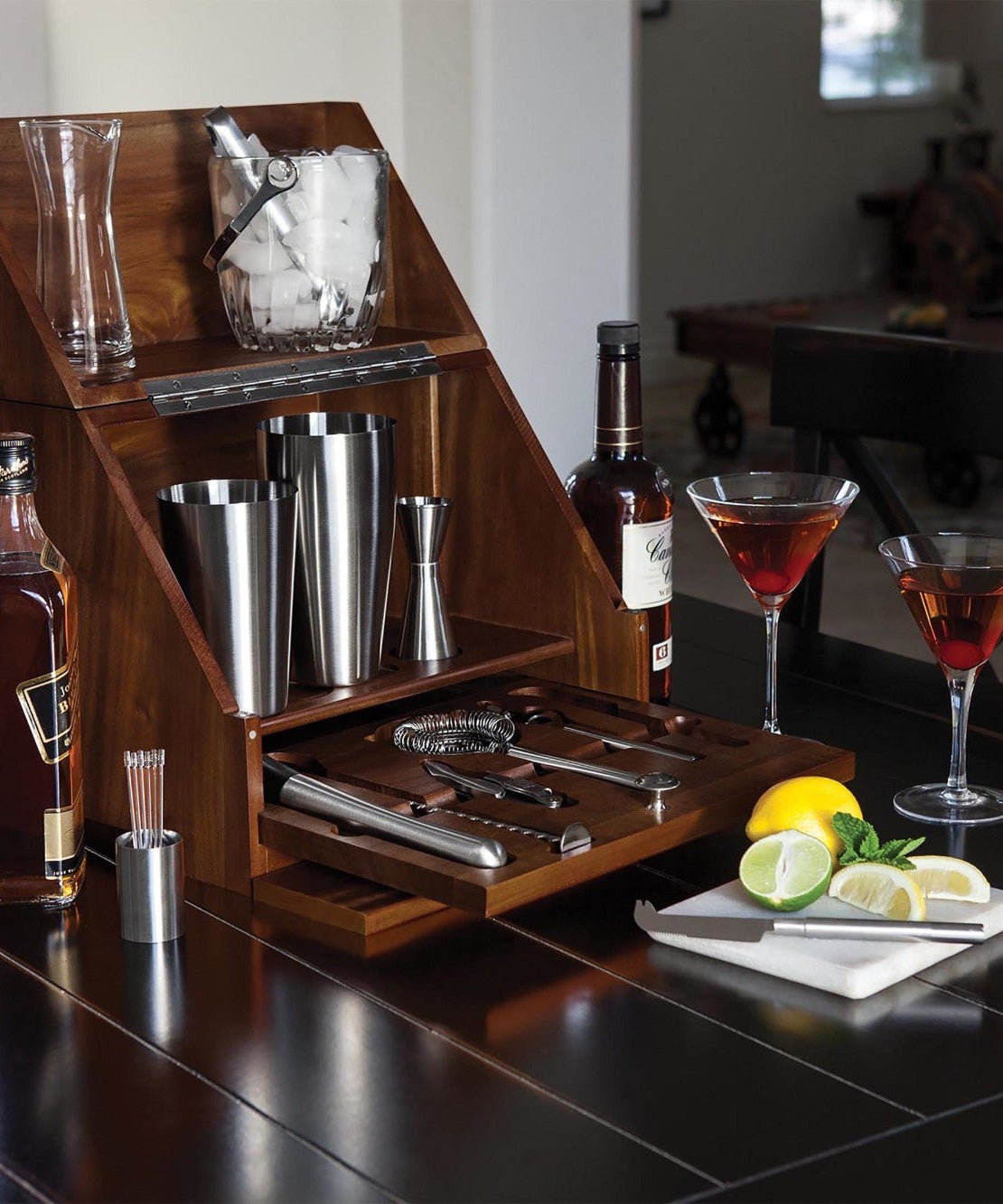 Madison Acacia Tabletop Bar Set
