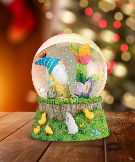 Spring Garden Gnome Snow Globe - Grazingbelles
