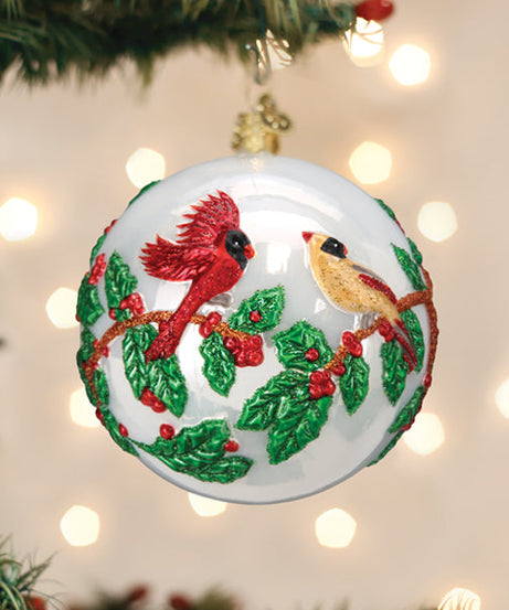 Hollyberry Birds Round Ornament - Grazingbelles