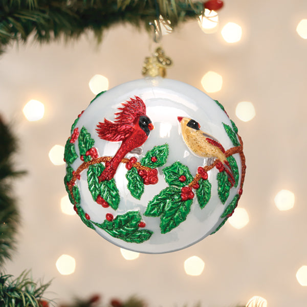Hollyberry Birds Round Ornament - Grazingbelles