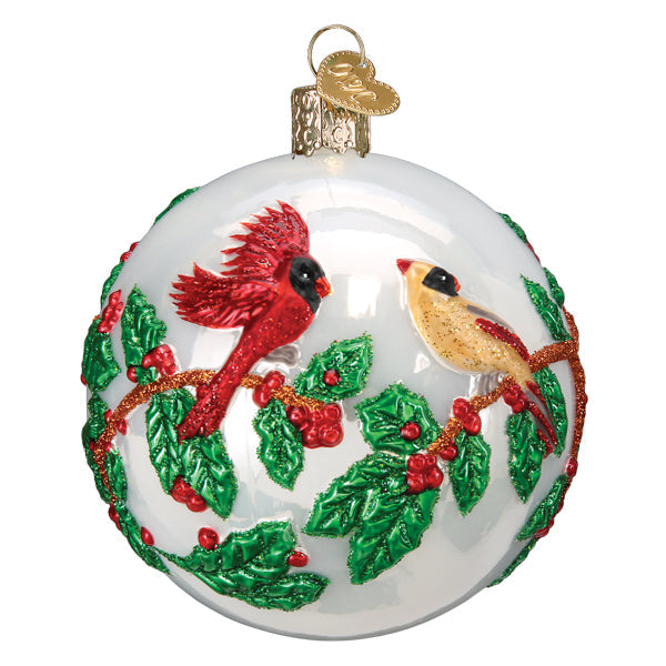 Hollyberry Birds Round Ornament - Grazingbelles