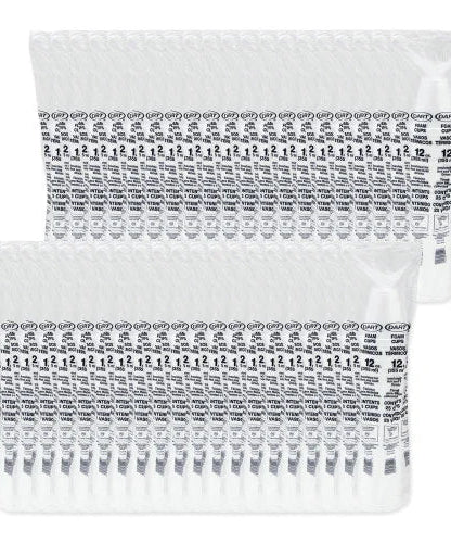 Dart Foam Drink Cups, 12 oz, Squat, White, 1,000/Carton (12J16) - Grazingbelles
