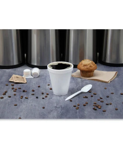 Dart Foam Drink Cups, 12 oz, Squat, White, 1,000/Carton (12J16) - Grazingbelles
