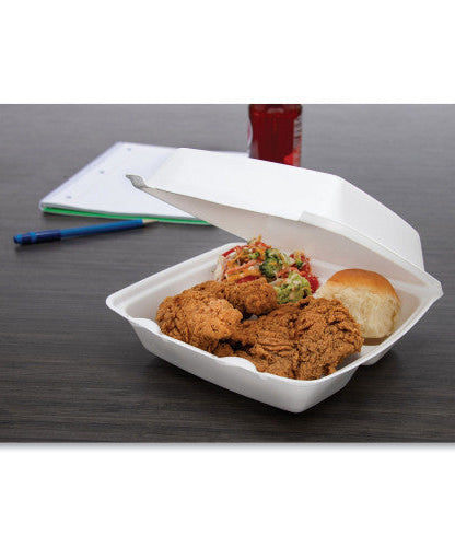 Dart Foam Hinged Lid Containers, 3-Compartment, 8.38 x 7.78 x 3.25, 200/Carton (85HT3R) - Grazingbelles