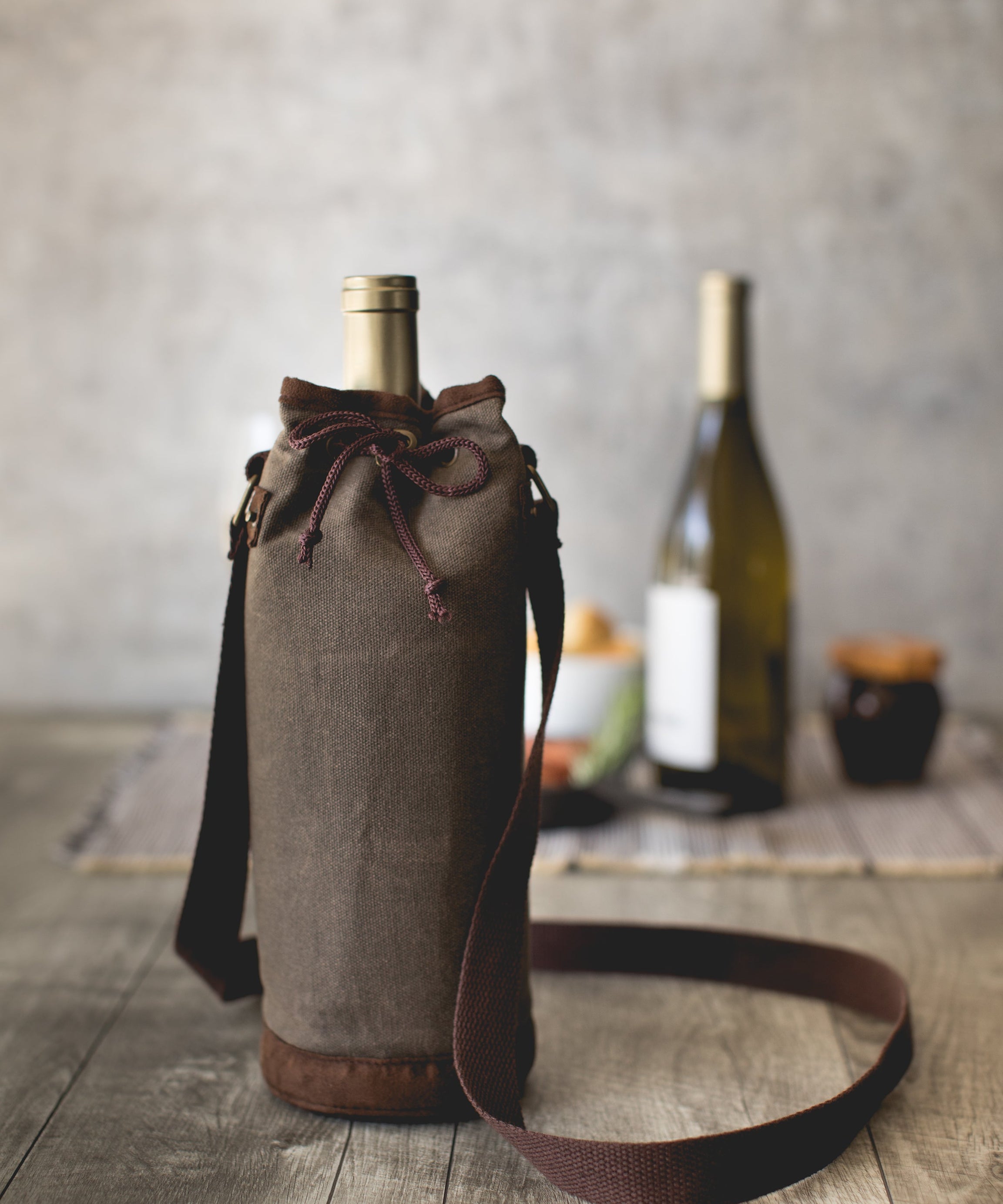 Waxed Canvas Wine Tote