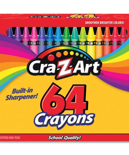 Cra-Z-Art Crayons, 64 Assorted Colors, 64/Pack (10202WM16) - Grazingbelles