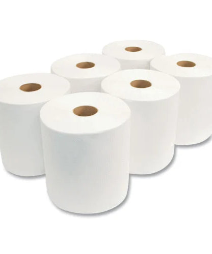 Morcon Paper Morsoft Universal Roll Towels, 1-Ply, 8" x 800 ft, White, 6 Rolls/Carton (W6800) - Grazingbelles