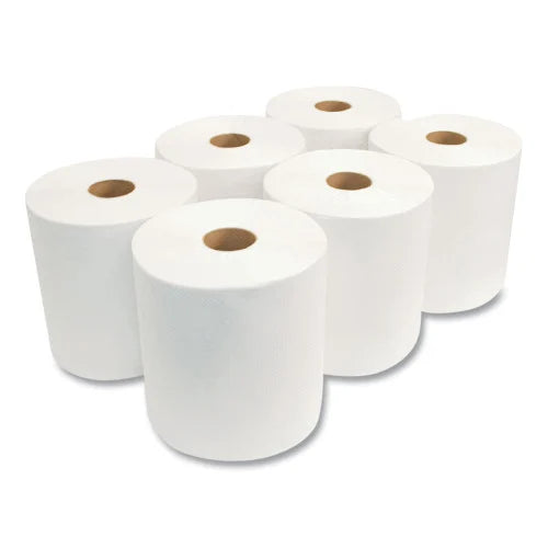 Morcon Paper Morsoft Universal Roll Towels, 1-Ply, 8" x 800 ft, White, 6 Rolls/Carton (W6800) - Grazingbelles